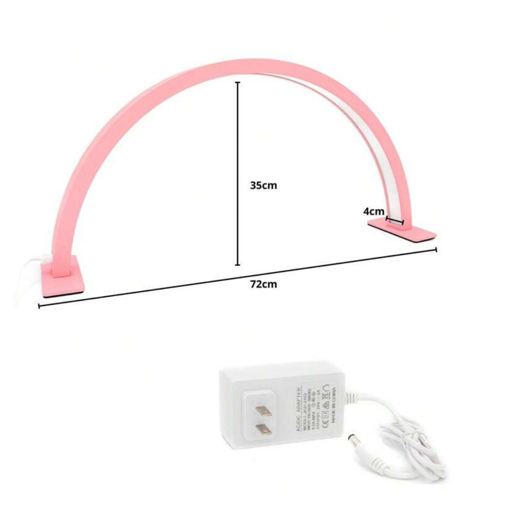 Lampara de Escritorio de Luz Led Media Luna (Arco) 3 tonos, Rosa 72 cms