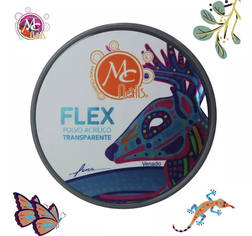 Polvo Acrílico Flex MC Nails Transparente 1 onza