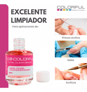 Colorful Limpia Pincel + Acondicionador 15ml Little Rose