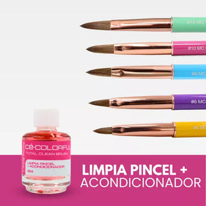 Colorful Limpia Pincel + Acondicionador 15ml Little Rose