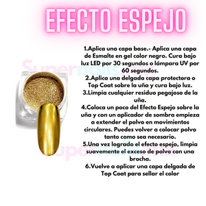 Efecto Espejo Para uñas 6 Colores + 6 aplicadores B