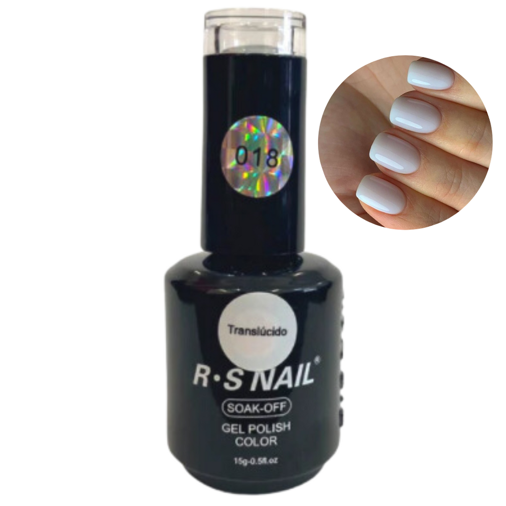 Esmalte Gel Uñas RS NAIL Translucido Lechoso #18 Blanco