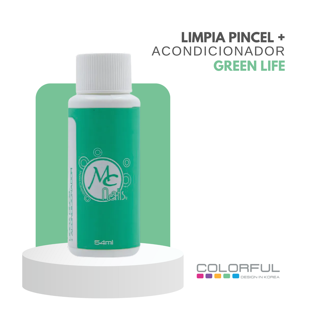 Colorful Limpia Pincel + Acondicionador 54ml Green Life