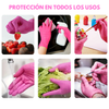 Guantes Rosas Desechables Multiusos | Paquete de 100 Piezas