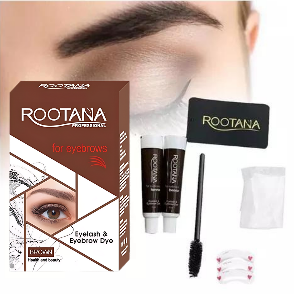 Tinta Henna Para Cejas Y Pestañas Profesional Rootana Kit Color Marron