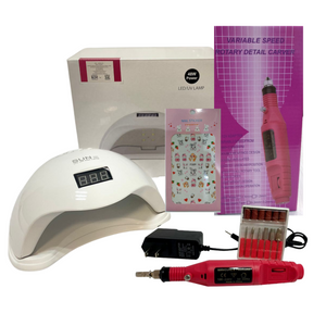 Kit Combo Pulidor Drill Esmerill de Uñas + Lampara Uv Led + Regalo