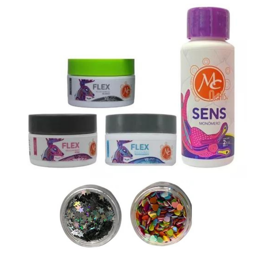 Kit Mc Nails Uñas Acrílicas Básico Grande Estudiantil 20 Piezas