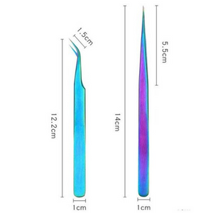 Pinzas para Extensión de Pestañas 1 x 1 Camaleón 2 piezas