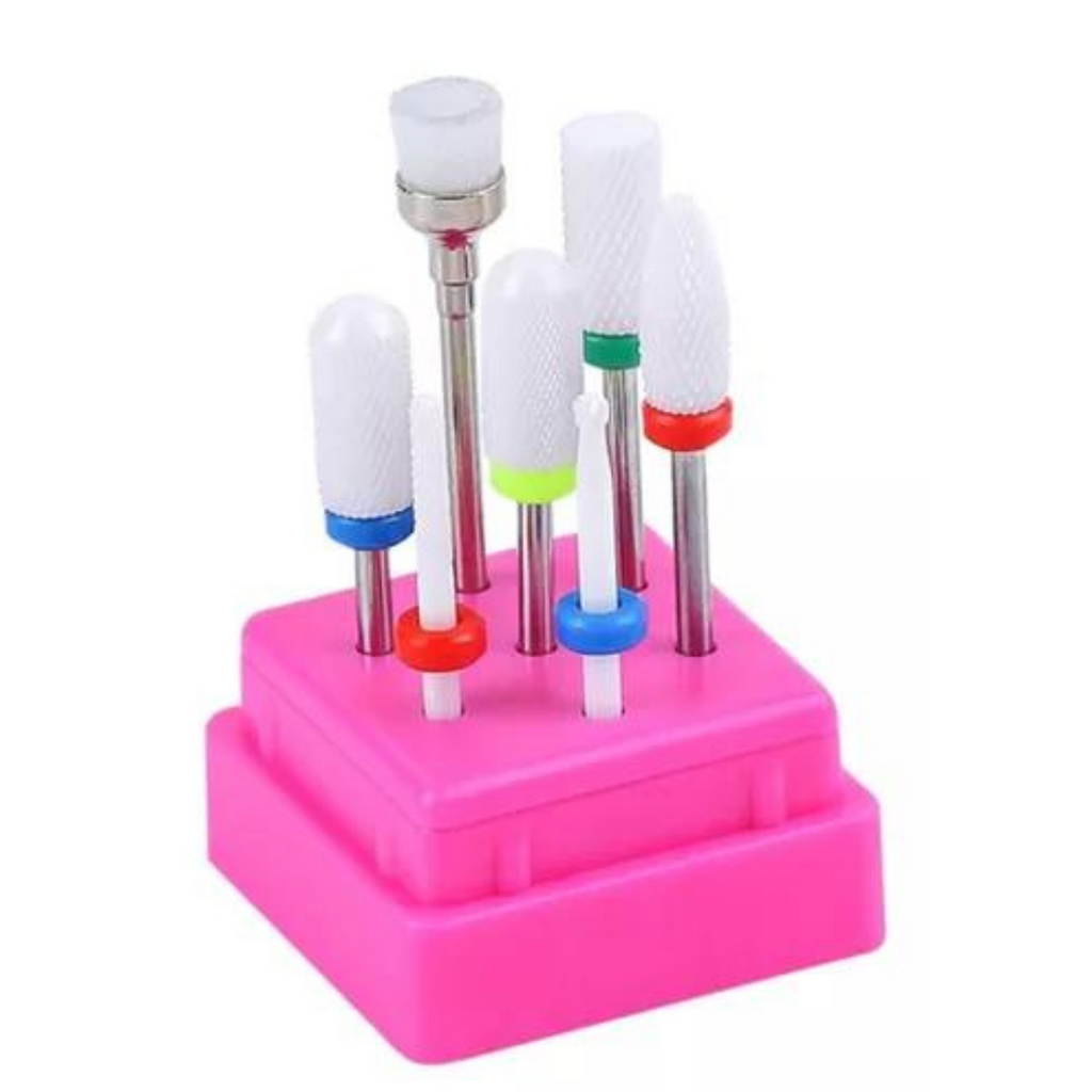 Kit de 7 Puntas Para Drill Pulidor de Uñas con Base Y2-25