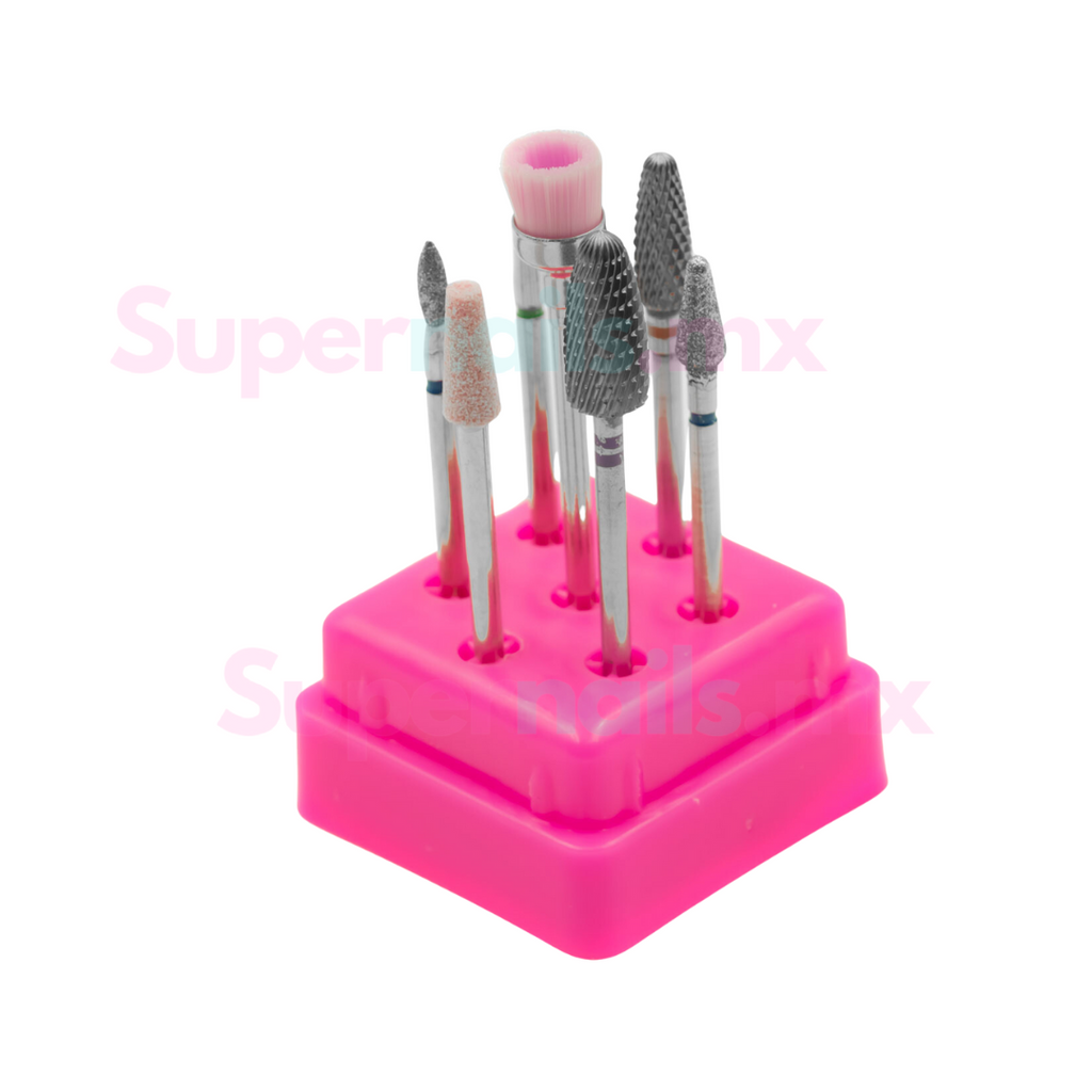 Kit de 7 Puntas para Drill pulidor de uñas con base