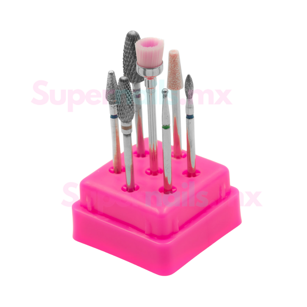 Kit de 7 Puntas para Drill pulidor de uñas con base