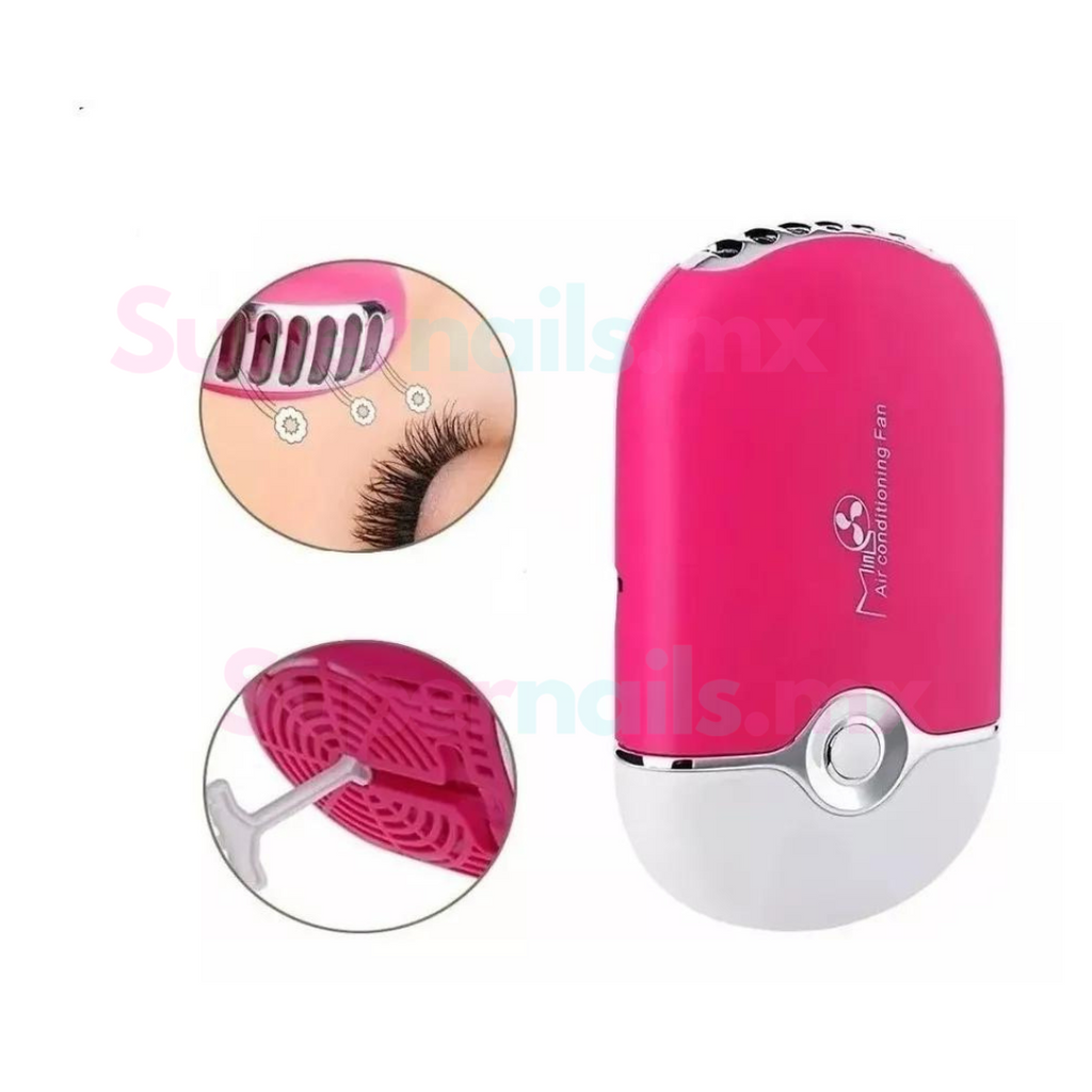 Ventilador Recargable Para Extensión De Pestañas Mink Rosa Fucsia