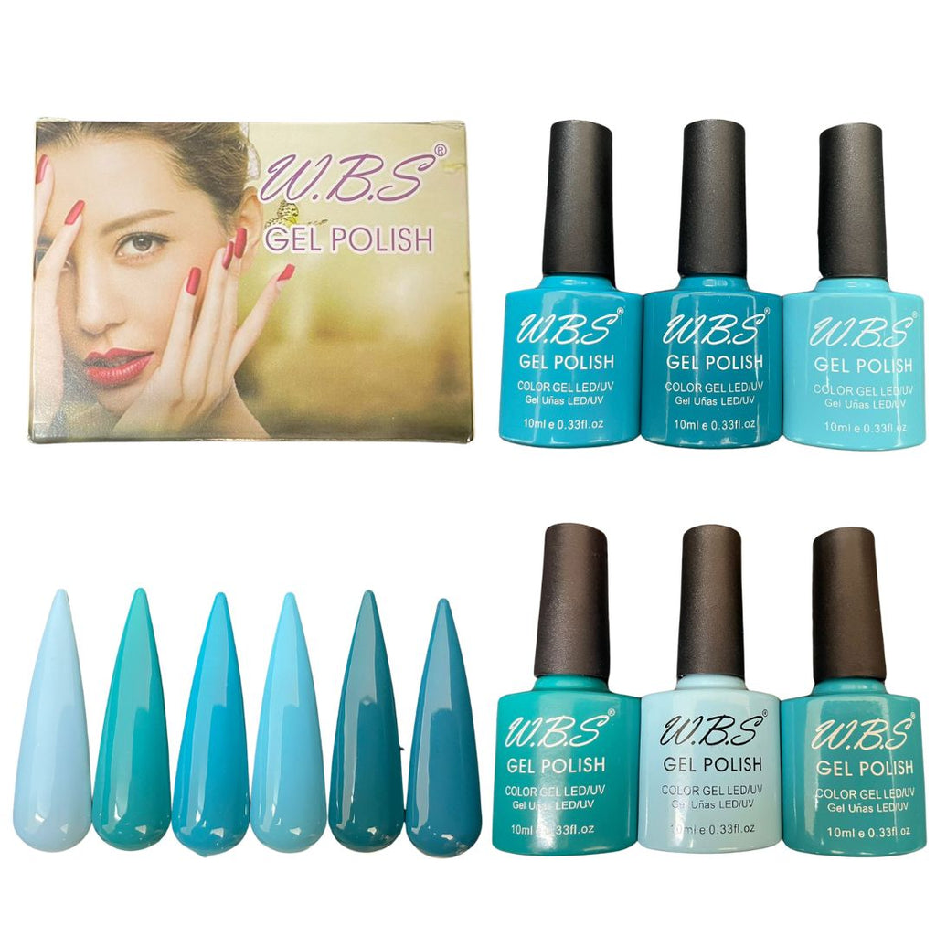 Gel Semipermanente Gamma H De 6 Piezas Marca WBS Para Uñas 10ml c/u