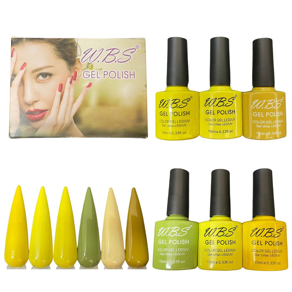 Gel Semipermanente Gamma Z De 6 Piezas Marca WBS Para Uñas 10ml c/u