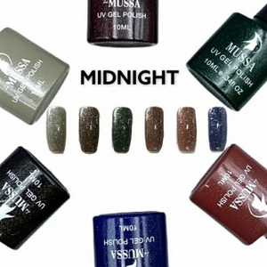 Esmalte Gel para Uñas Lé Mussa Gama Midnight c/6pz