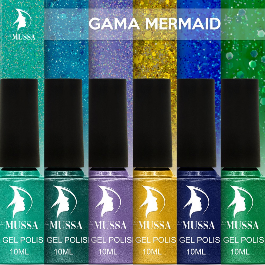Esmalte Gel Le´ Mussa Gama Mermaid con 6 piezas 10 ml l c/u